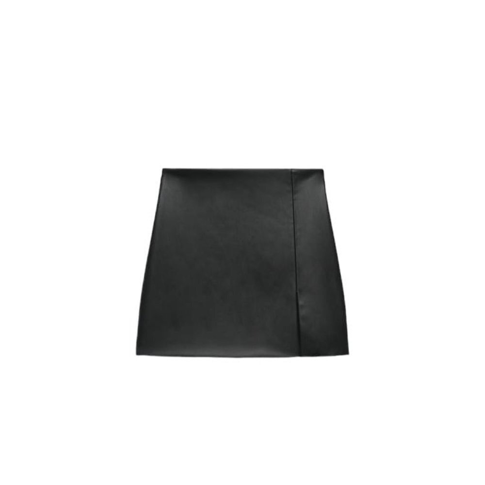 ZARA FAUX LEATHER SKORT BLACK SIZE XS| 9278/872/800